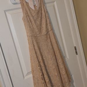 Lace V Neck Sleeveless Dress